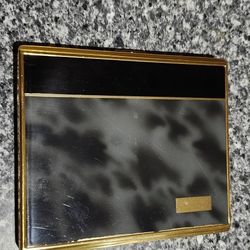 Vintage Colibri Black Lacquer Gold Tone Cigarette Case With Lighter