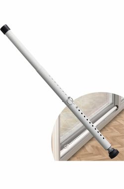 Sliding Door Security Bar, 17.7-50.5inch Heavy Duty Adjustable Sliding Patio Door Lock Bar with Rubber Tips,Diameter 1inch Window Security Bar for Hom