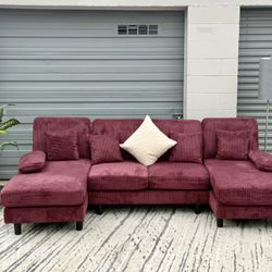🔥 BRAND NEW U-Shaped Sectional Sofa w/ Double Chaise 🛋️ | Modern Couch | Same Day Delivery 🚚 | No Deposit Needed