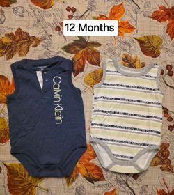 Calvin Klein Baby Bodysuits 12 Months