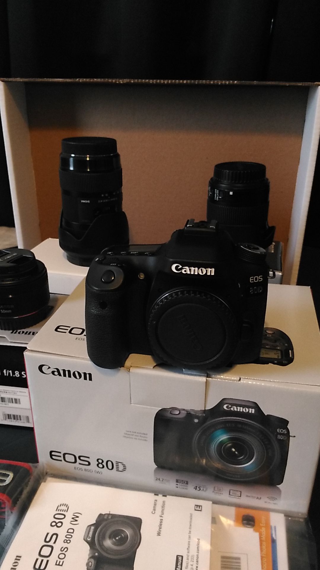 Canon EOS 80D and 3 lens kit