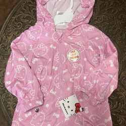 Hello Kitty Toddler Girls Hooded Windbreaker-size: 3T