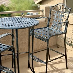 High Top Wrought Iron Table And Chairs