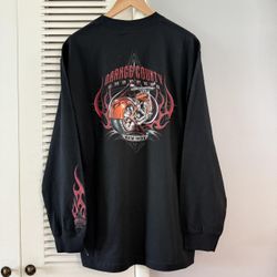 Vintage Deadstock Orange County Choppers New York Flames Long Sleeve T-shirt NWT