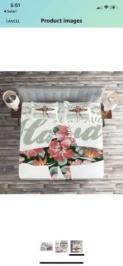 Hawaiian Queen Size Coverlet Set - Surfer Girl