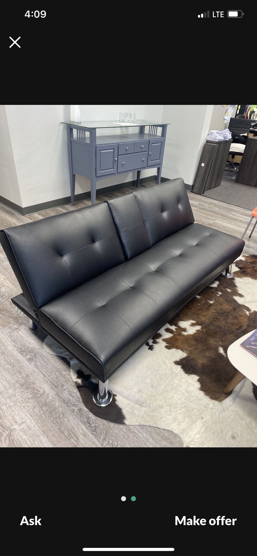 Leather Couch Futon