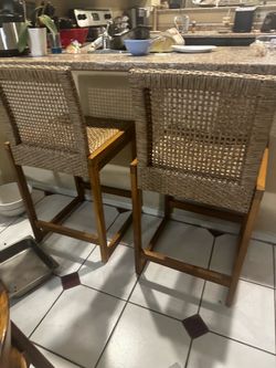 2 Wicker Bar Stools  $5