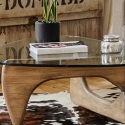 Wood and Glass Coffee Table
