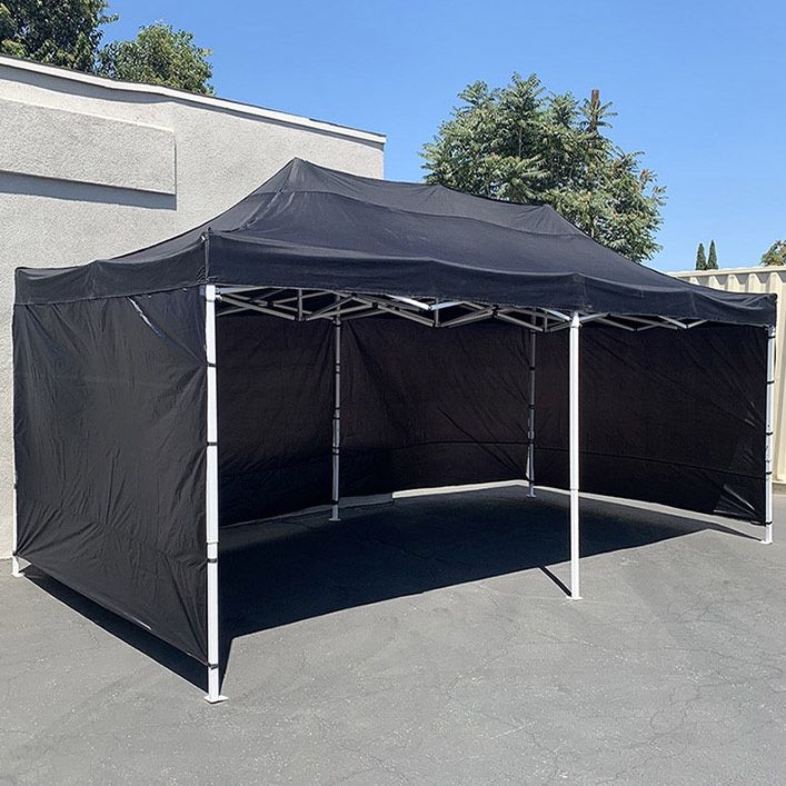 (NEW) $240  Heavy-Duty Black 10x20 FT Canopy with (4 Sidewalls) Ez Pop Up Outdoor Party Tent w/ Carry Bag 