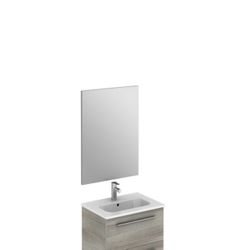 ROYO Street pack 20 in. W x 14 in. D Vanity in Sandy Grey with Vanity Top in White with White Basin and Mirror