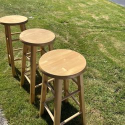 3 Wooden Stools
