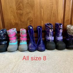 Kid’s Snow Boots, Size 8