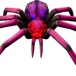9ft Long Inflatable Spider -LED Lights 