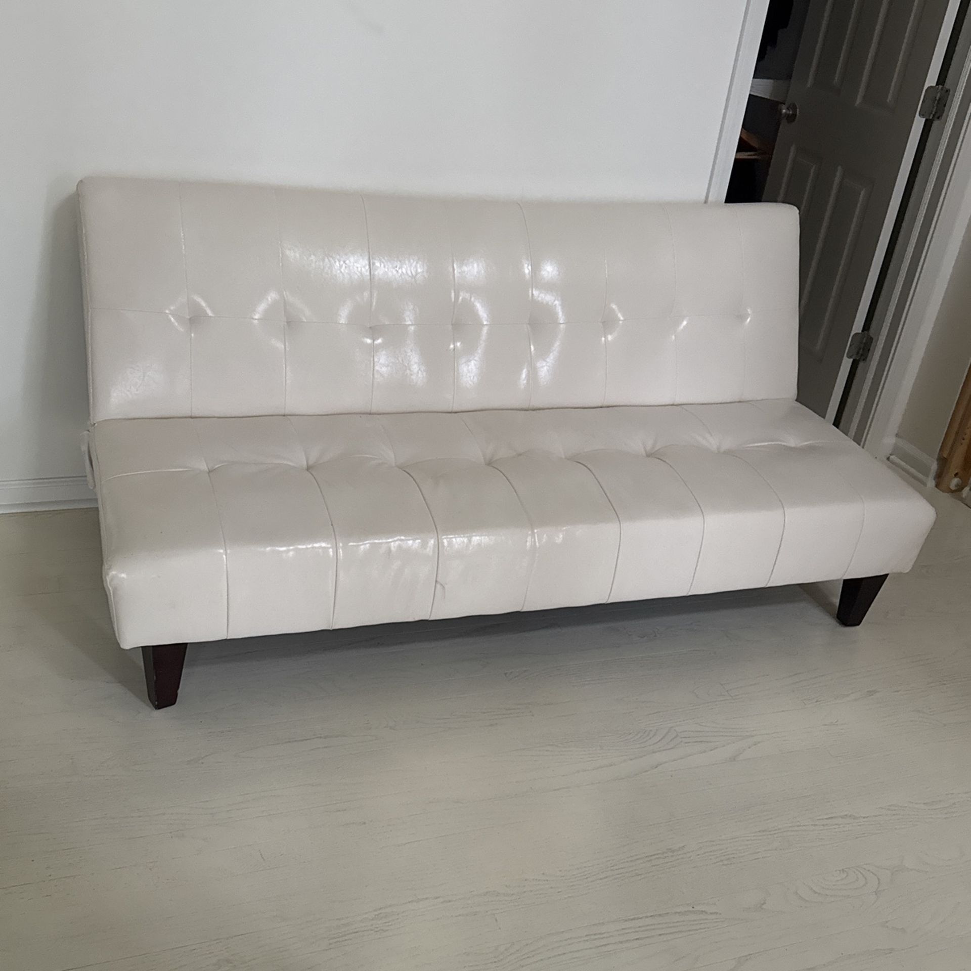 White Fair Leather Couch