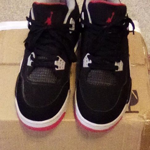Brand New Nike Air Jordan 4 Retro Black Red Men
