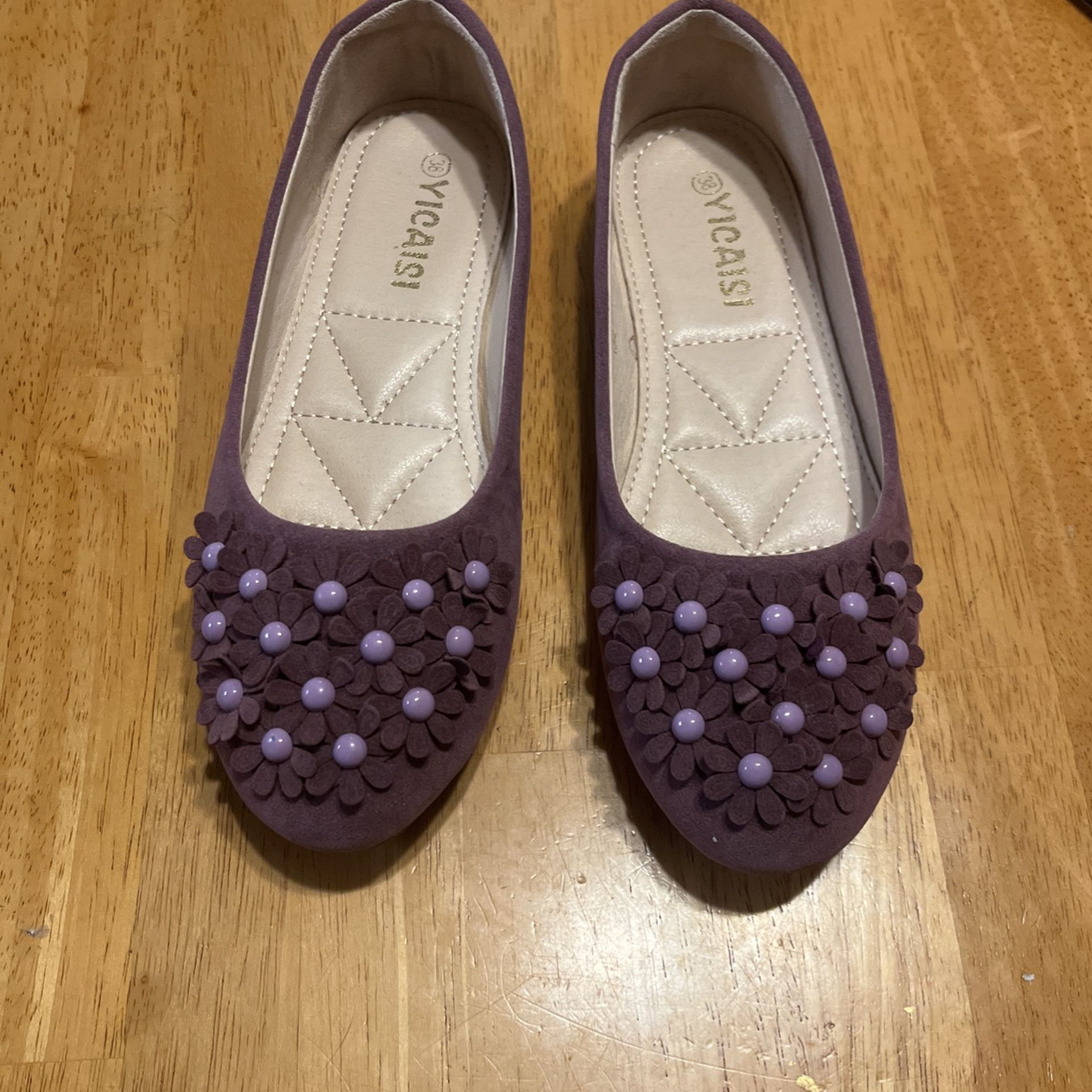 Purple Yicaisi Flats Sz 7