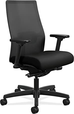 hon ignition 2.0 mesh/fabric computer and desk chair, black