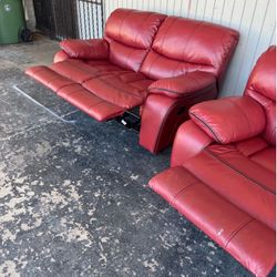 Modern reclining sofa and love seat