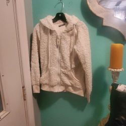 White Fleece  JACKET...SIZE MED ADULT NEW!
