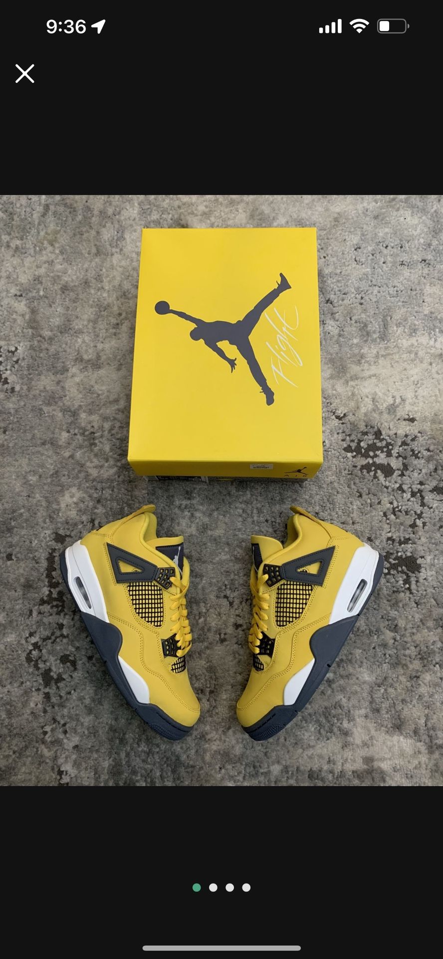 Air Jordan 4 Retro “Lightning” 2021 Release Size 9 Brand New