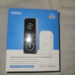 AOSU 5MP Video Doorbell Battery/Wired Wi-Fi Night Vision Motion Detection 2.4GHZ