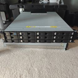 Dell Compellant Xyratex HB-1235 12 Bay (Trays Included) LFF DAS Chassis w/ 2x 580W PSUs, 2x SAS/SATA 6Gb/s Controllers, Rails