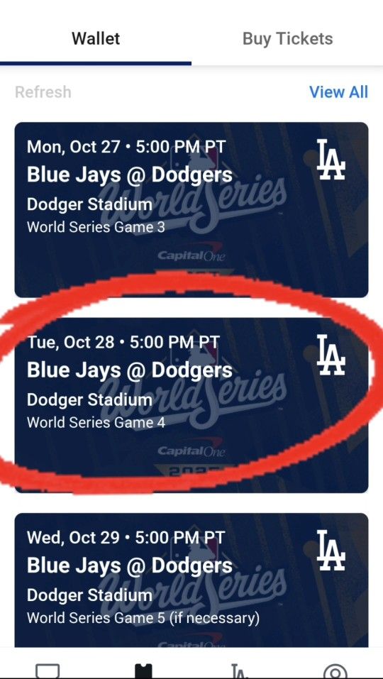 Dodgers World Series Game 4 10/28