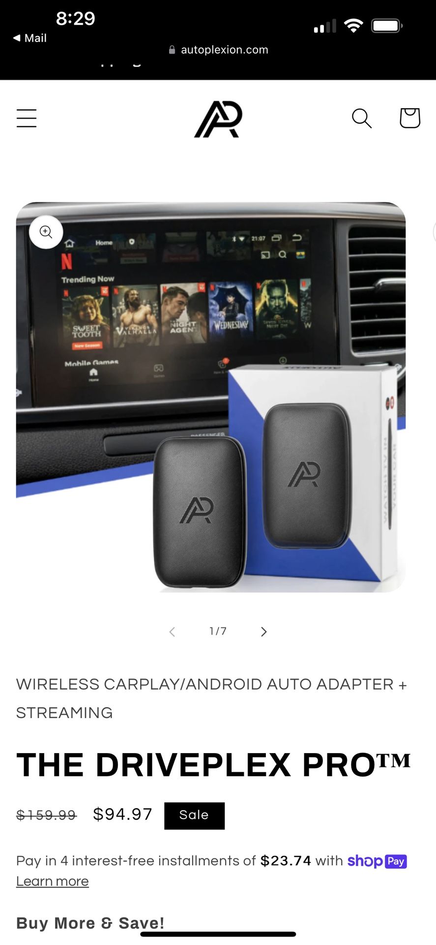 The Driveplex Pro WIRELESS CARPLAY/ANDROID AUTO ADAPTER + STREAMING