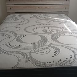 Bed with mattress