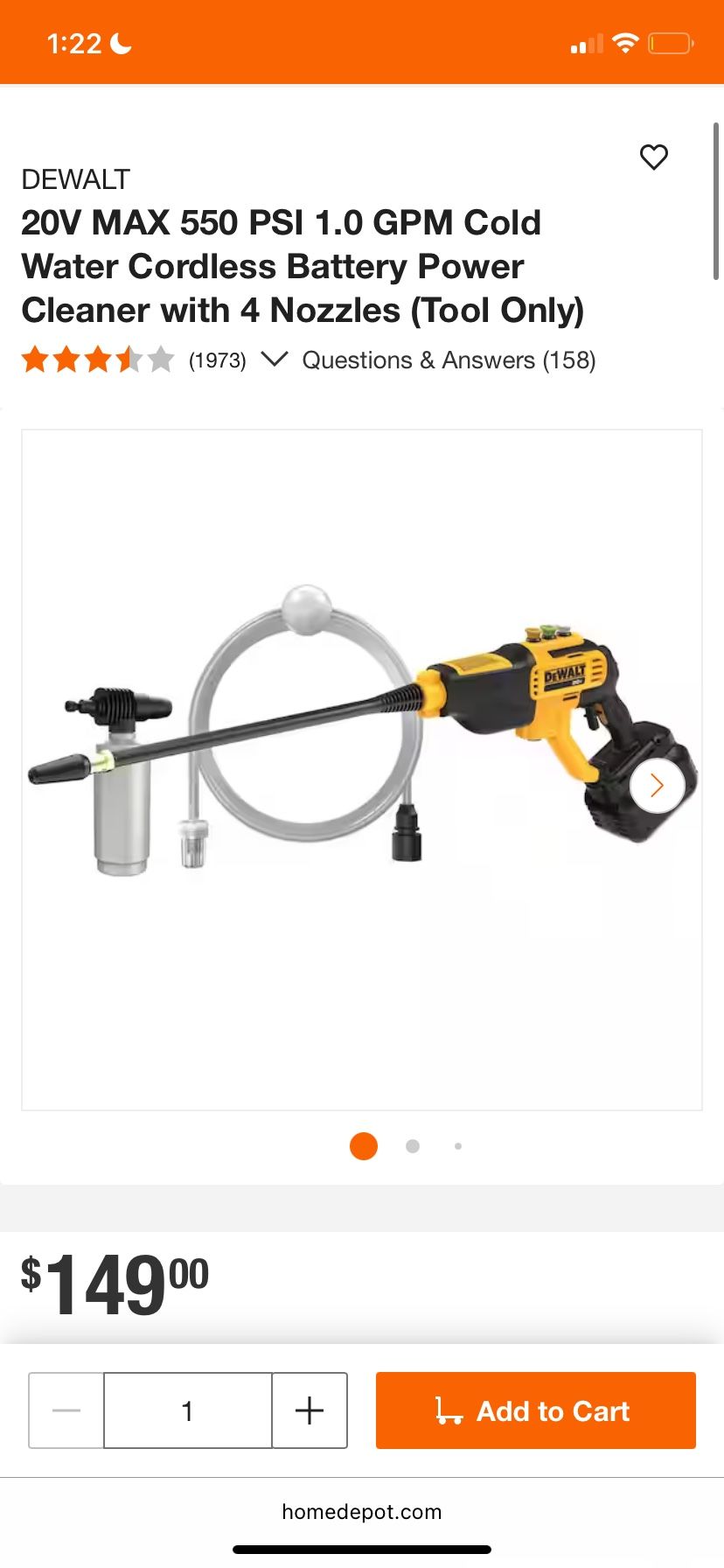 Dewalt Cordless Power Washer