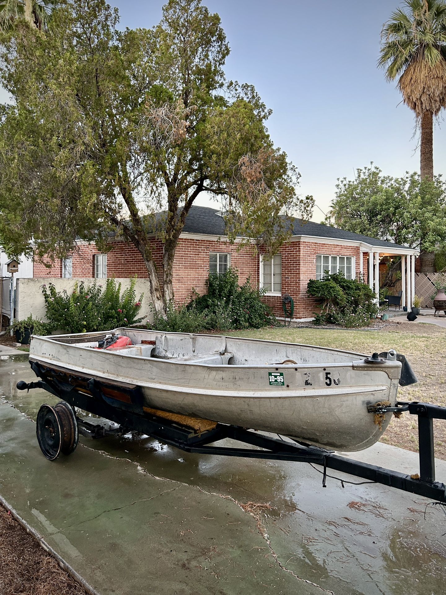 1961 Aluma Craft Outboard Motor Fishing Boat w/ Trailer Vintage Aluminum Alumacraft 