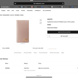 GUCCI IPHONE 7/8 PINK WALLET/  PHONE CASE