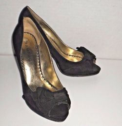 Rampage Pacey Brown Bow Open Toe Heels