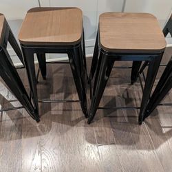 (( Moving Must go )) 4 Decorative Accent Bar Stool for Indoor and Outdoor Wooden...