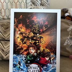 Demon Slayer Poster With White Frame 