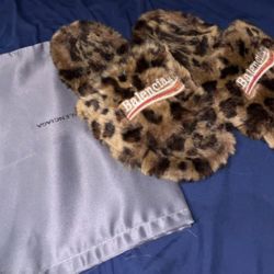 Balenciaga leopard print slides