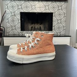 Like New! - Size 7 Sparkly High top Platform Converse