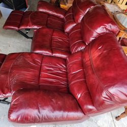 Faux Leather Double Recliner Sofa Couch