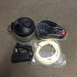 New in box $20 mini airbrush compressor with glass cleaning pot air hose 
