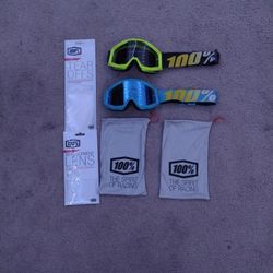 Junior 100% Goggles With Tear Offs And Replacement Lens