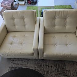 Faux Leather Tufted Chairs