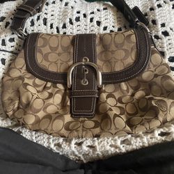 Coach Signature Sufflette cloth mini bag