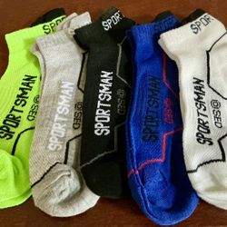  New 5 Pairs Men'S Athletic Performance Ankle Socks , One Size