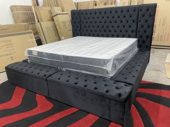 New In Box King Bed Frame With Mattress (Read Description Below)