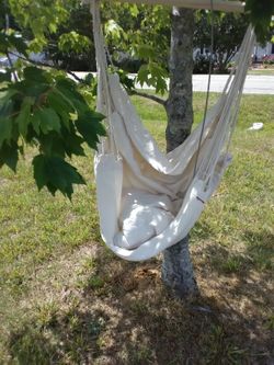 Awesome Canvas And Rope Hammock Chair To Hang From A Tree Made From Canvas