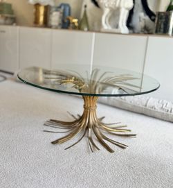 Sheaf Wheat Coffee Table Collectable Vintage Hollywood Regencey