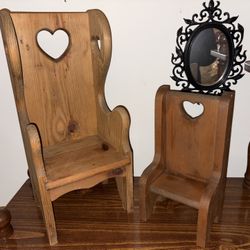 •Rustic Wooden Heart Shelves - Set of 2 - Country/Farmhouse Decor