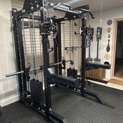 PRO SERIES Ultimate Half Rack Functional Trainer w/Smith Machine Bar | 320lb Stack | Gym Equipment | Fitness | Commercial | Squat Rack