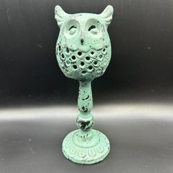 Cast Iron Owl Yea Light Candle Holder