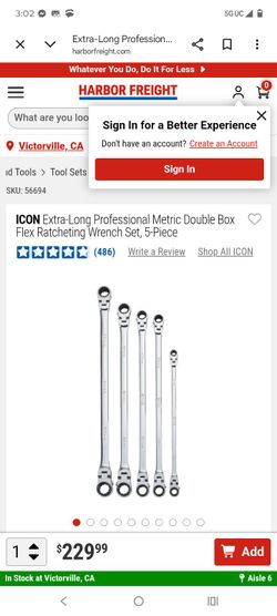 Icon flex double box wrench set